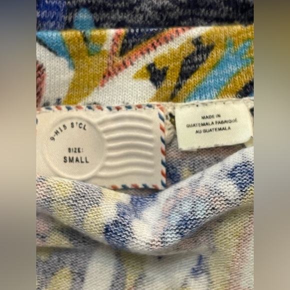 Anthropologie Postmark Jacaranda Floral Knit Top Womens Small‎ Draped Cowl Neck - Picture 6 of 8